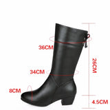 Women Mid Calf Boots Retro Pointed Western