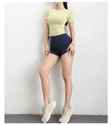 Women Compression T-Shirt Seamless Short Sleeve Gym Top