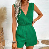 Women Cross V Neck Summer Romper
