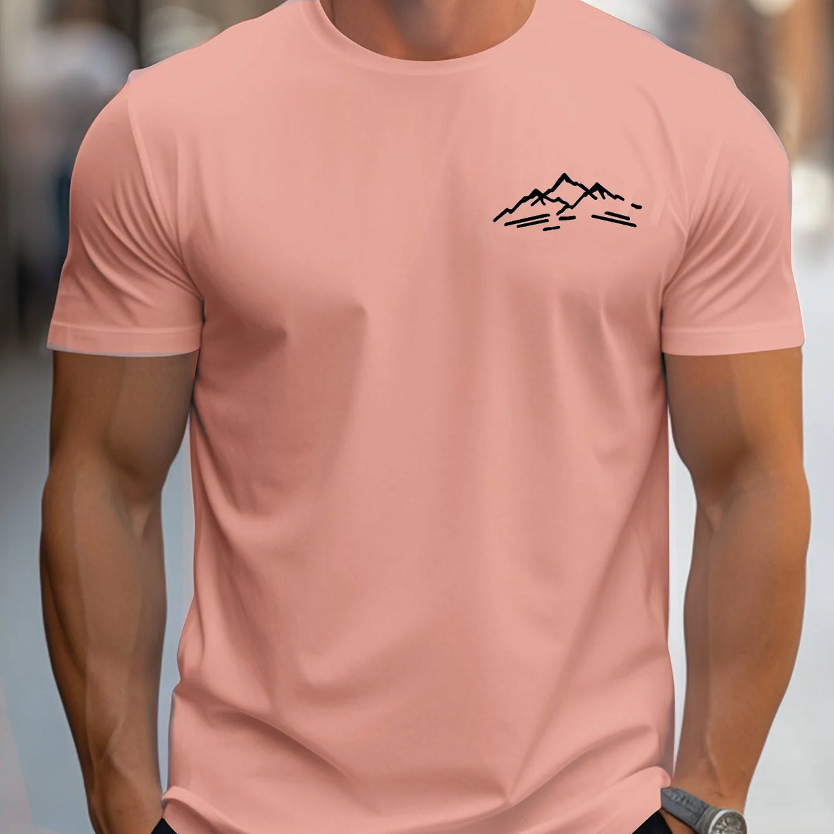 Men Mountain Print Tee