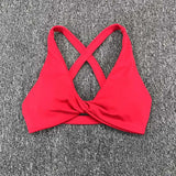 Women Twist Front Cross Back Sports Bra