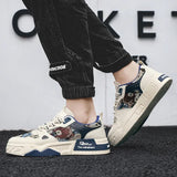 Men Breathable White Skateboard Sneakers