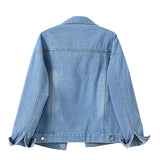 Women's Single Breasted Denim Lapel Jacket