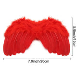 Cute red angel feather wings for newborns, measuring 20x15cm, ideal for baby photo props and dress-up.