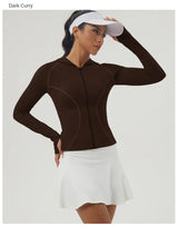 Women Slim Fit Hooded Fitness Jacket