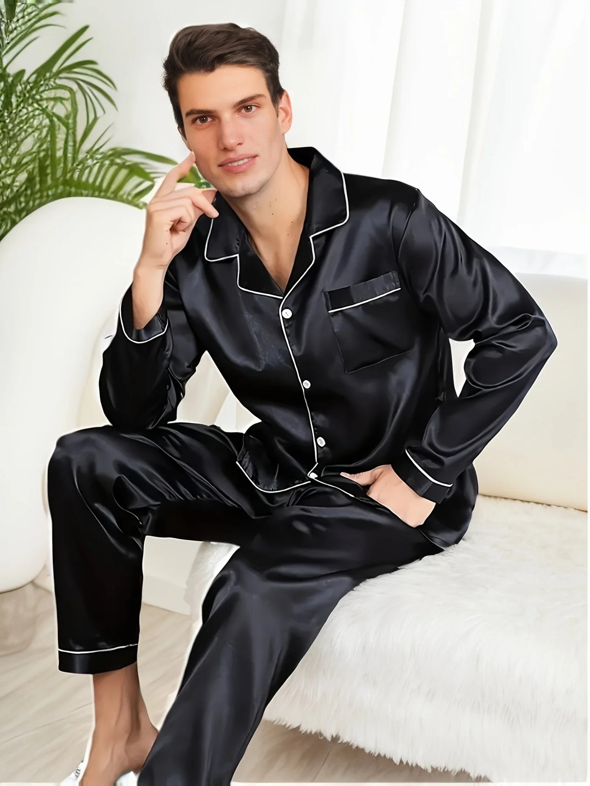 Men’s Silk Pajama Set