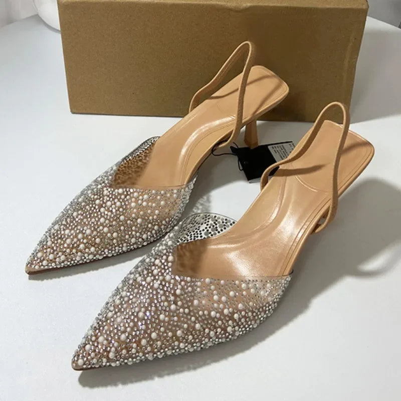 Pearl Pointed Slingback Heels – Summer 2025