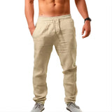 Men Cotton Hemp Casual Pants