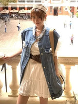 French Lace Denim Jacket