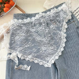 Women Embroidered Lace Mini Apron Skirt