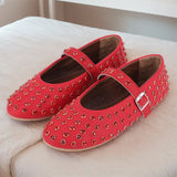 Women Crystal Ballerina Shoes Rhinestone Flats