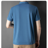 Men Luxury Silk Cotton Polo Shirt