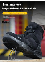 Women Safety Shoes Rotating Button Work Sneakers