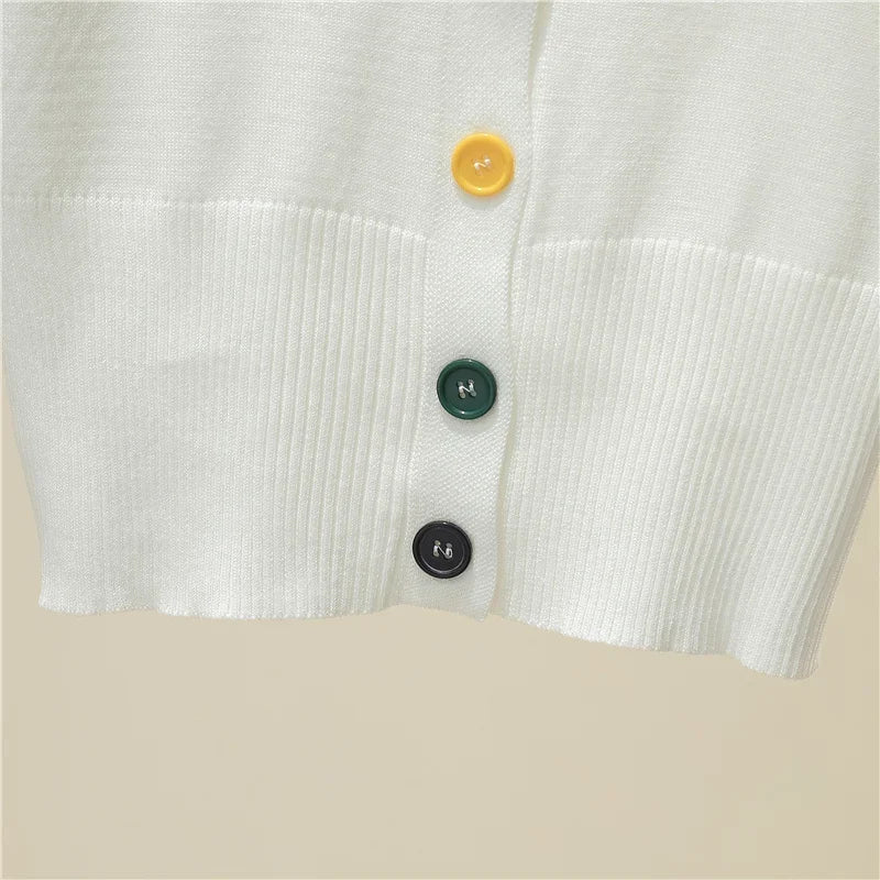 Women's Short Sleeve Crop Knit Sweater