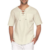 Men’s Plus Size V-Neck Linen Top
