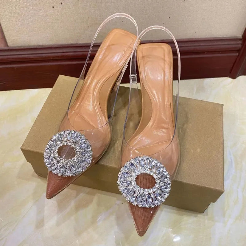 Rhinestone Transparent Heels – Party Sandals