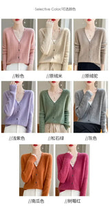 Women Merino Wool Cashmere Cardigan