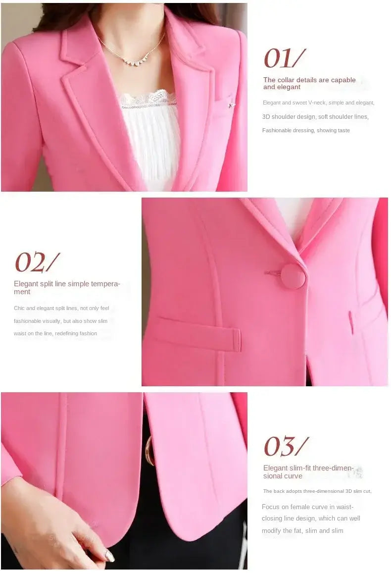 Women Classic Work Blazer Jacket