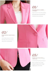 Women Classic Work Blazer Jacket