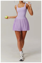 Women Pocket Pleated Sports Jumpsuit