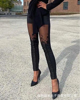 Women Sheer Lace Trousers