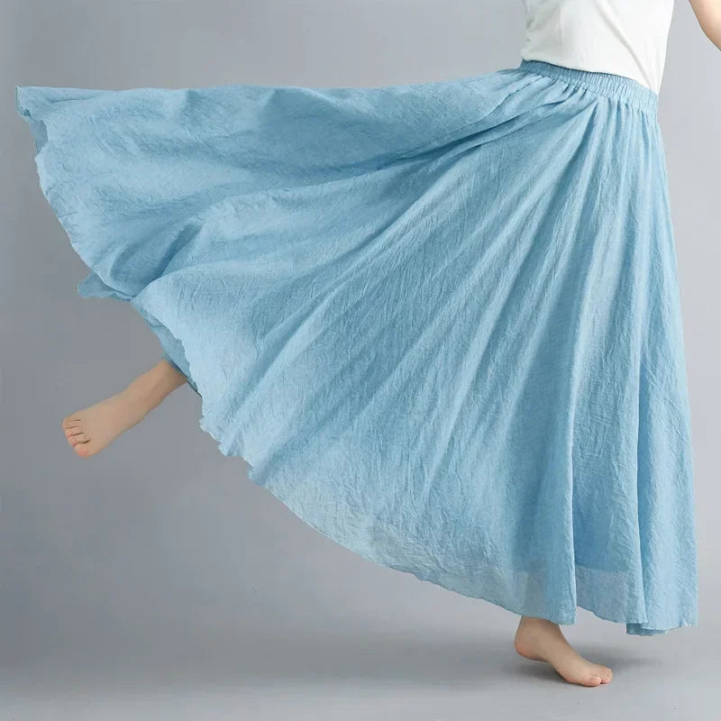 Women Linen Maxi Skirt