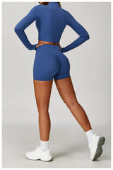 Women's Sexy Zip Long Sleeve Yoga Jacket – Workout Running Cycling Top