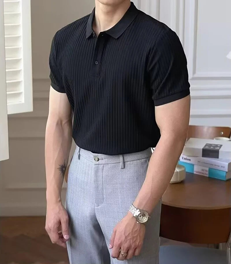 Men Stripe Polo Shirt