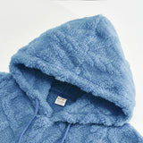 Men Velvet Hooded Pullover Sweater