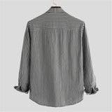 Men's Plus Size Striped Cotton Shirt – 4XL 5XL
