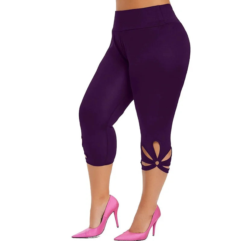 Women Plus Size Seamless Capri Leggings