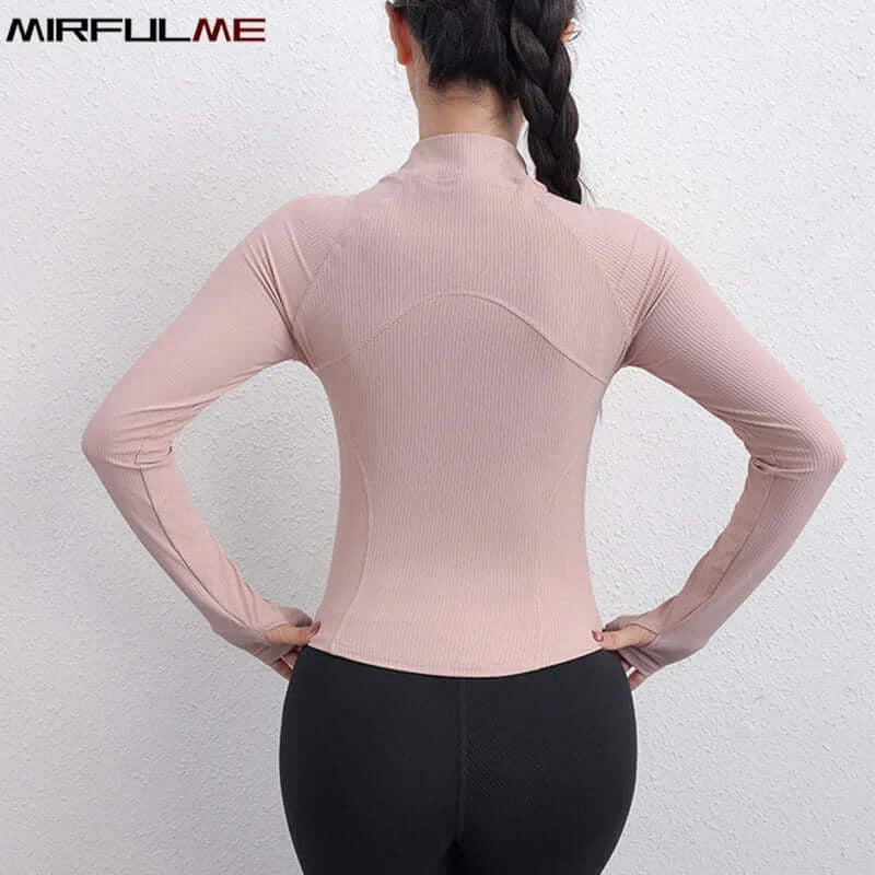 Women Textured Long Sleeve Running Jacket