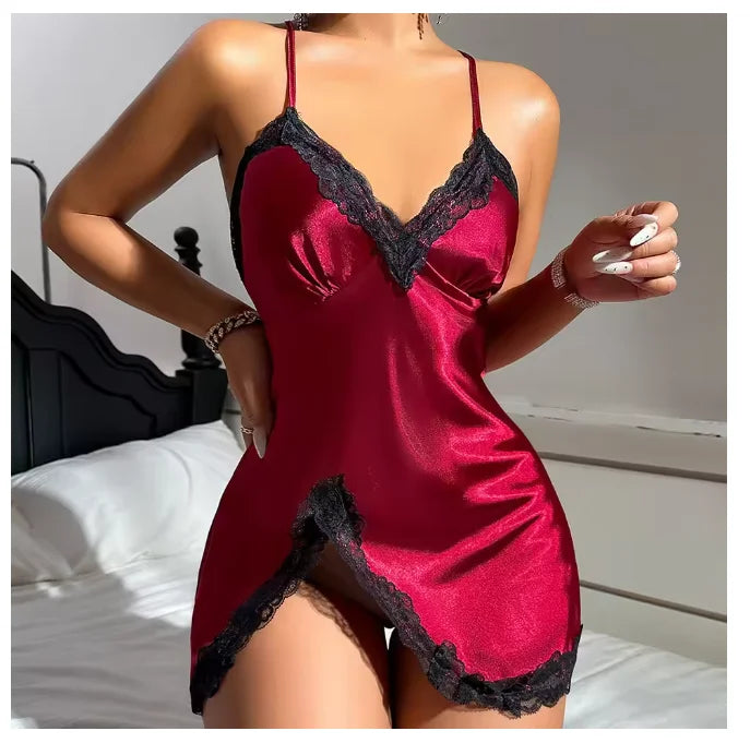 Women Satin Backless Nightdress