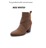 Women Pointed Toe Zipper Ankle Boots – Autumn High Heel Short Booties