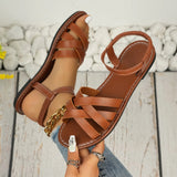 Women Flat Sandals Roman Strap Summer Shoes