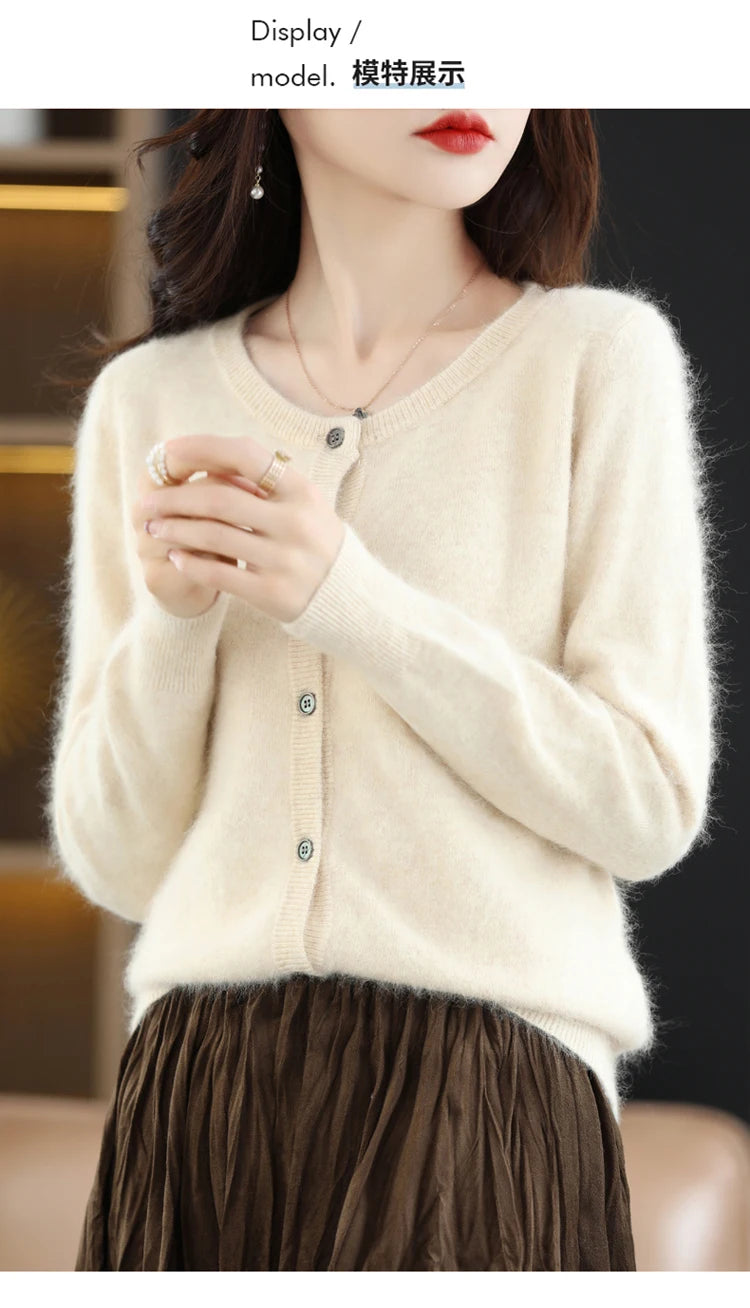 Women's Mink Cashmere Knit Cardigan