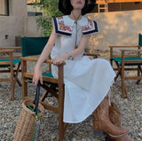 Women Mid Calf Boots Rose Embroidery Leather