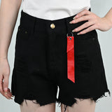 Summer Women's High-Waist Denim Shorts with Pockets