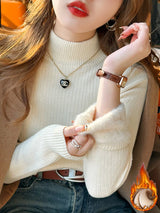 Women's Retro Red Turtleneck Sweater