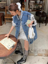French Lace Denim Jacket