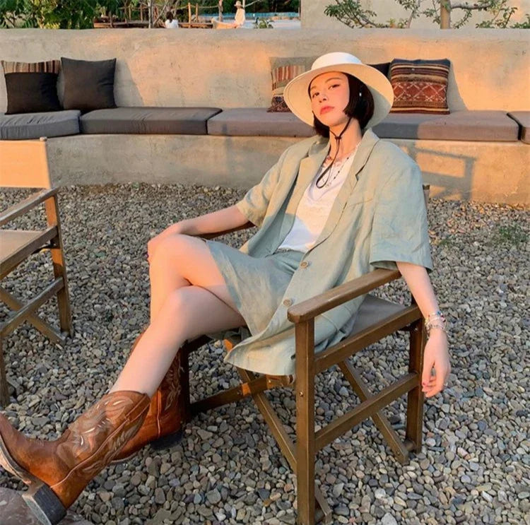 Women Mid Calf Boots Rose Embroidery Leather