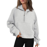Half Zip Cropped Hoodie
