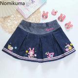 SweetCartoon™ – Embroidered Pleated Y2K Skirt (Cute A-line Faldas)