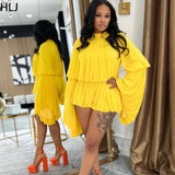 SculptEase™ – Ruched Flare Sleeve Bodycon Jumpsuit (Stretchy, Elegant & Curvy-Fit)