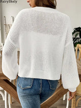 Women Short Knit Casual Cardigan