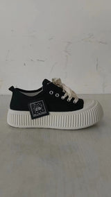 Women Canvas Shoes Soft Sole Lace Up Sneakers