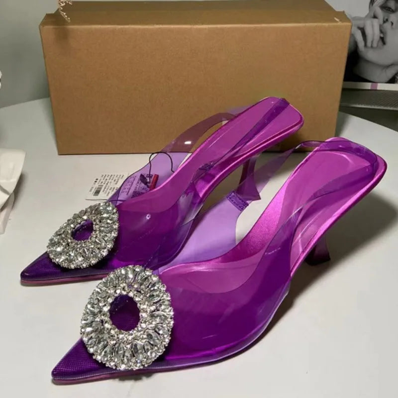 Rhinestone Transparent Heels – Party Sandals
