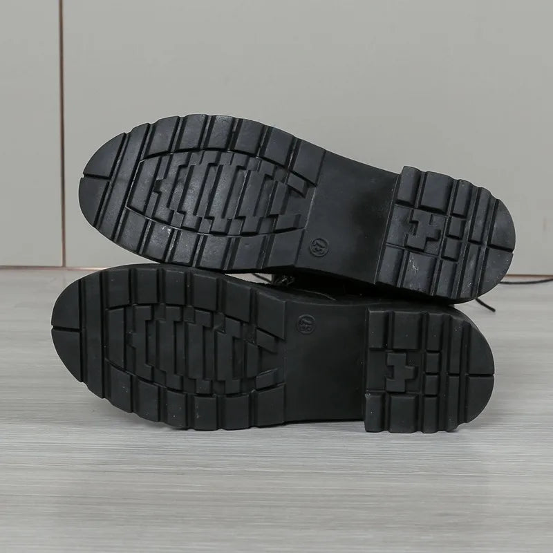 Suede Over Knee Lace-up Boots – Flat Non-Slip 2025