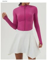 Women Slim Fit Zipper Yoga Top Jacket
