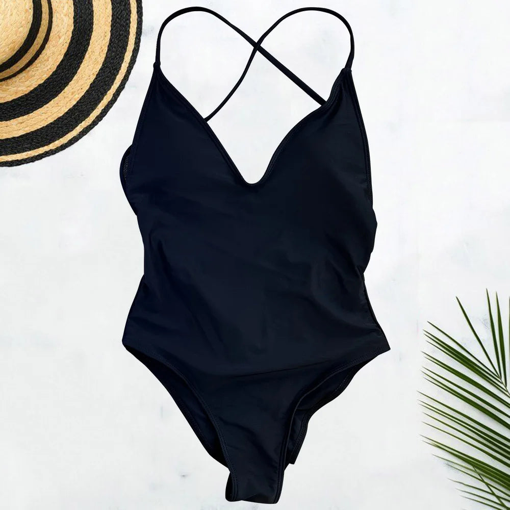 Women Solid Plus Size Swimsuit